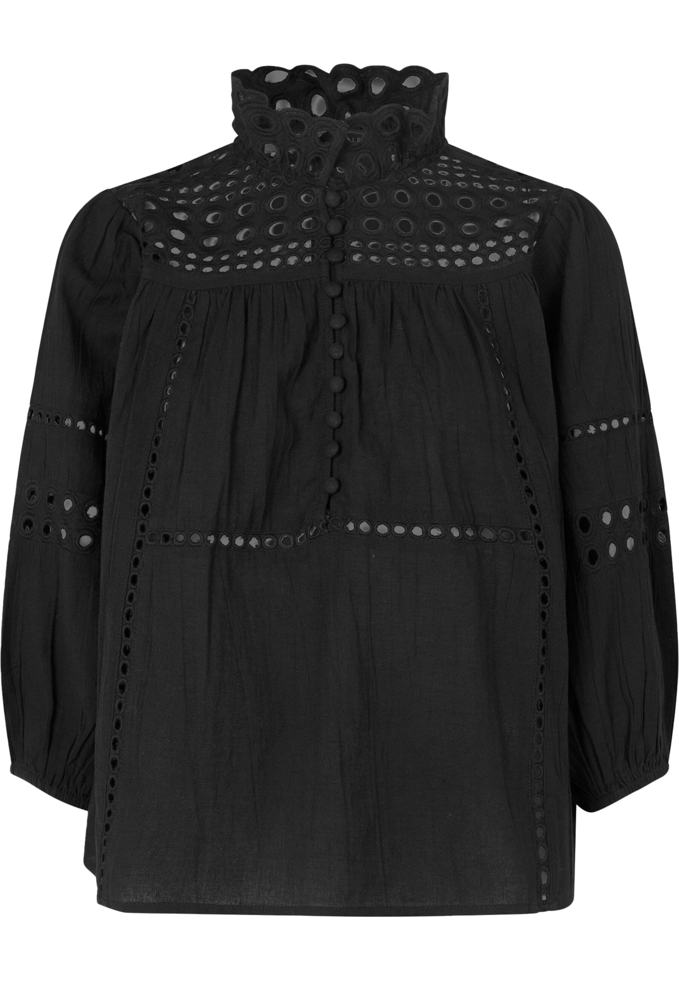 SECOND FEMALE Blouse 'Brunie' in Zwart: voorkant