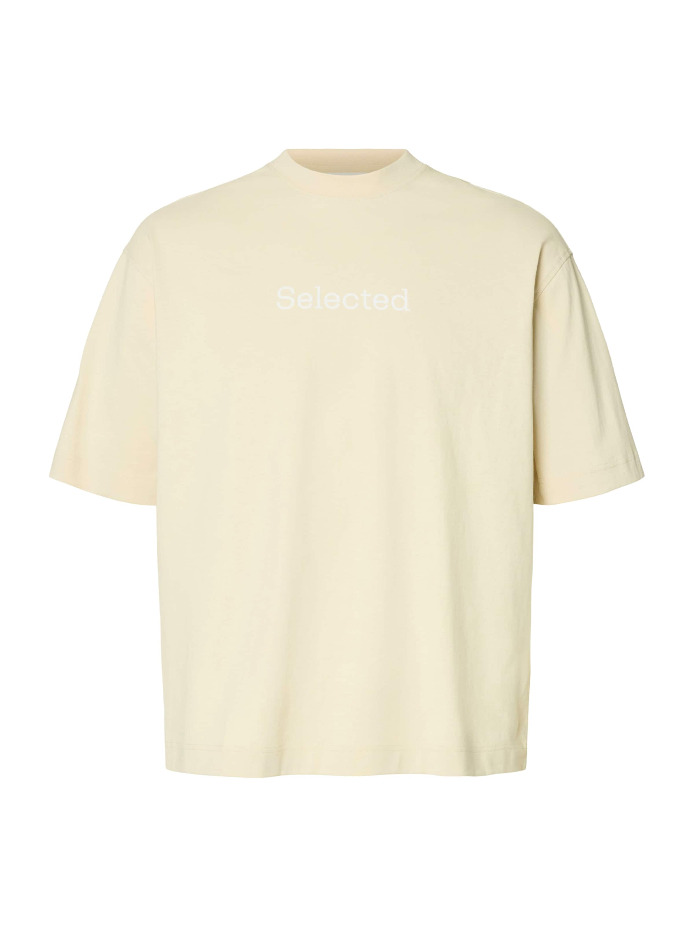 SELECTED Camiseta 'SLHWILL' en arena / blanco, Vista del producto