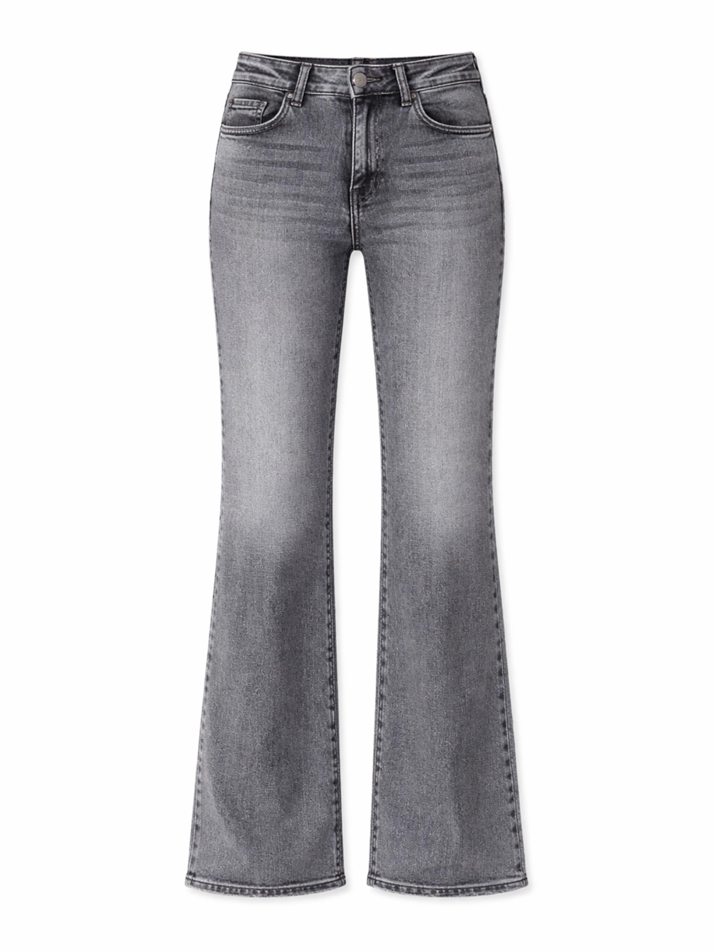 IT'S BASIC Flared Jeans 'OLIVIA MID RISE FLARE' in Grijs: voorkant
