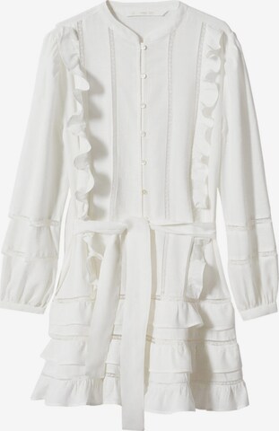 MANGO Košilové šaty 'Marissa' – bílá: přední strana