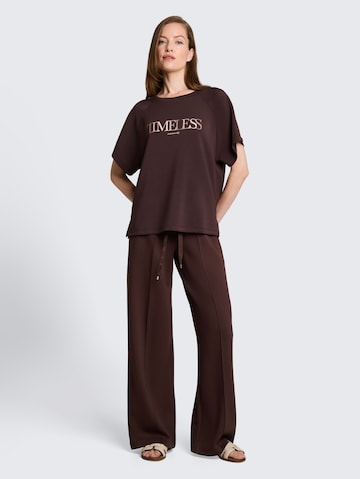 TOM TAILOR Wide leg Broek in Bruin