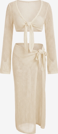 Imily Bela Set: Strandtuch und Strickjacke in beige, Produktansicht