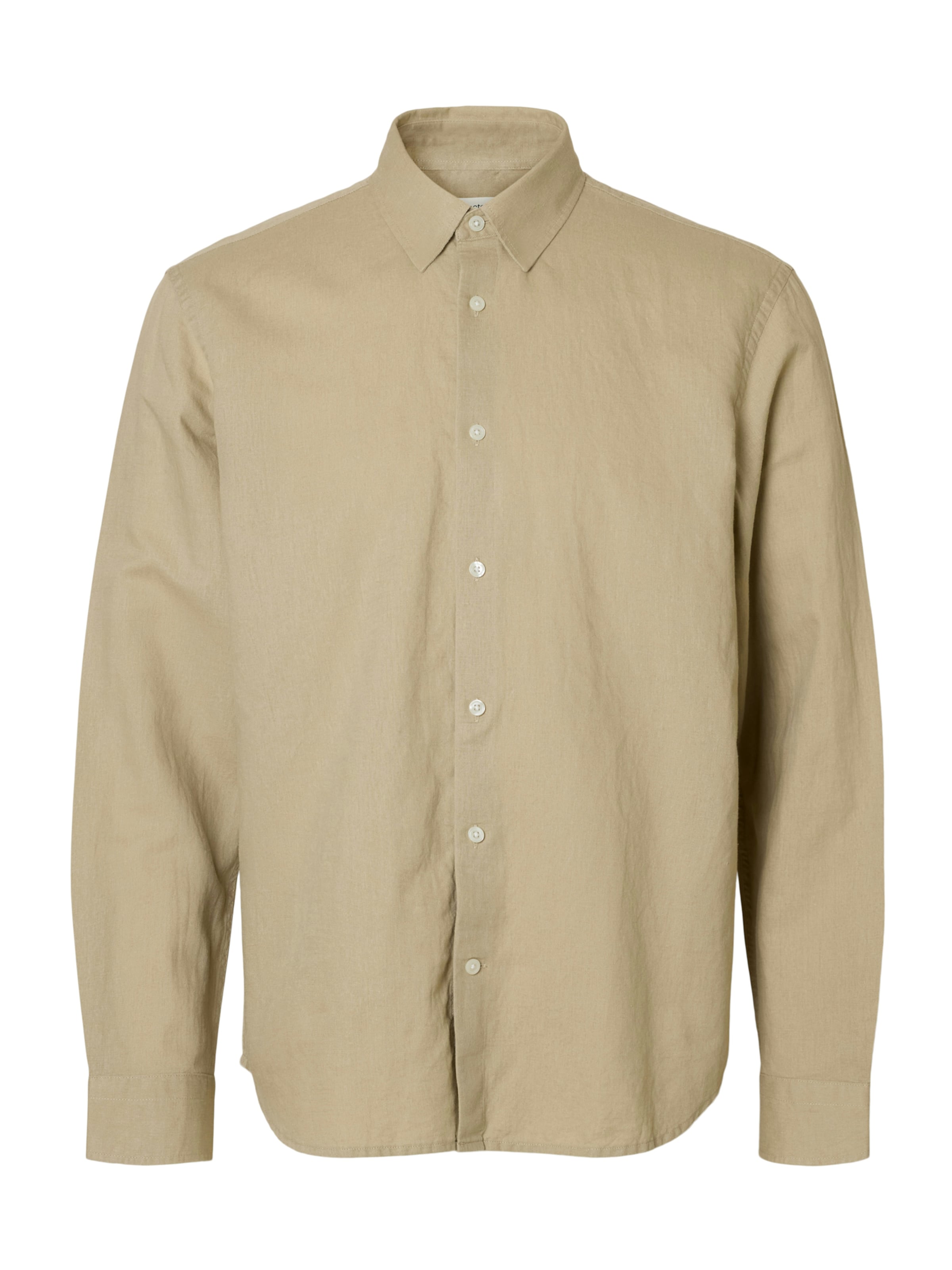 SELECTED Regular fit Button Up Shirt 'SLHCLAY' in Beige: front