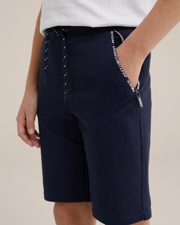 WE Fashion Slimfit Sportbroek in Blauw