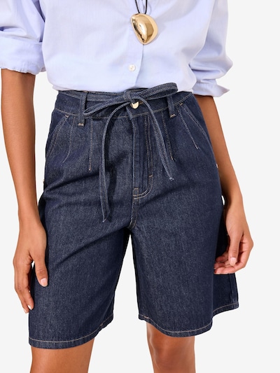 Lipsy Bandplooi jeans in 24 in de kleur Marine, Productweergave