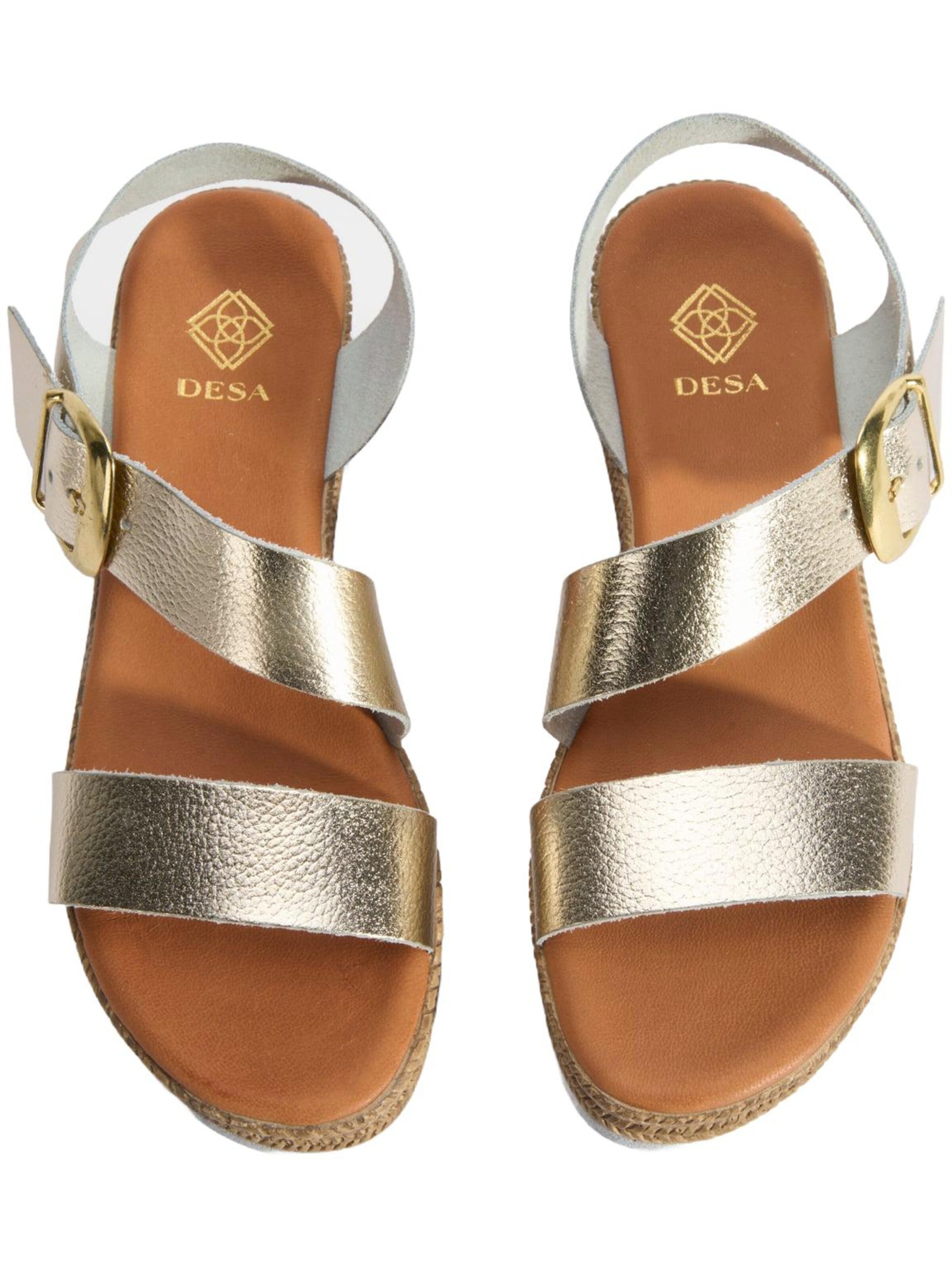Desa Sandals 'Keilsandalen' in Gold
