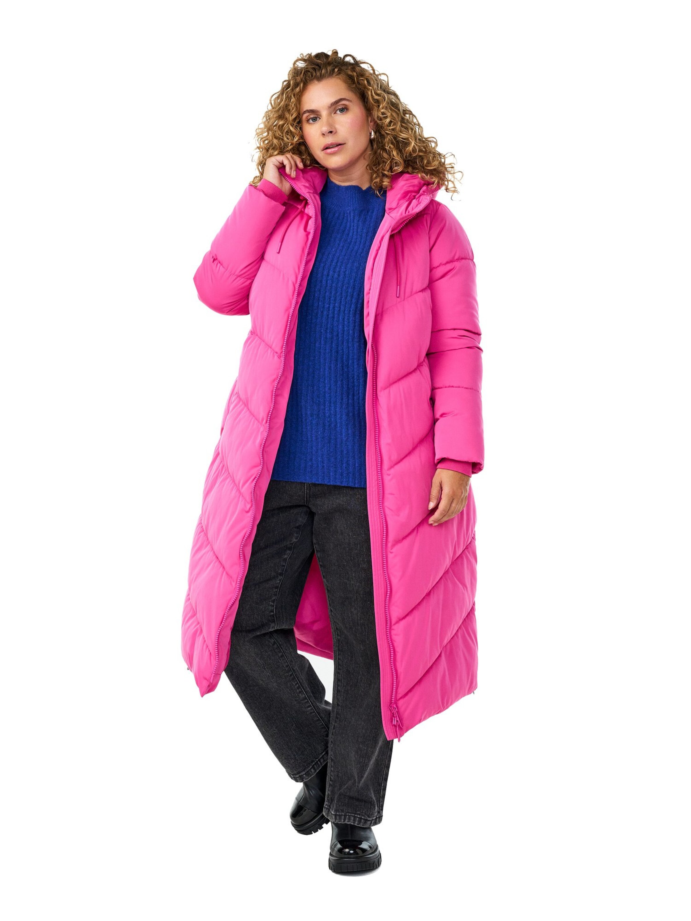 Zizzi Vinterfrakke 'Canordic' i pink: forside