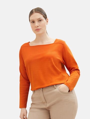 Tom Tailor Women + T-shirt i orange