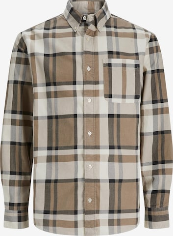 Coupe regular Chemise 'Brook' JACK & JONES en beige : devant