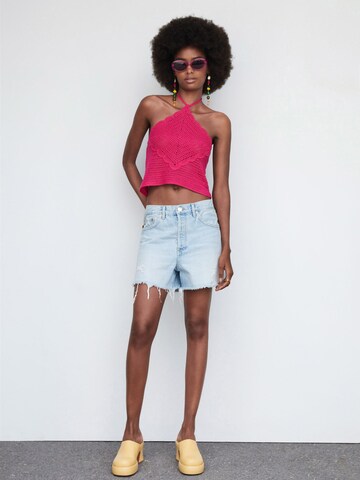 MANGO Knitted Top 'SURF' in Pink