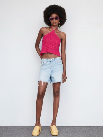 MANGO Knitted top 'SURF' in Pink