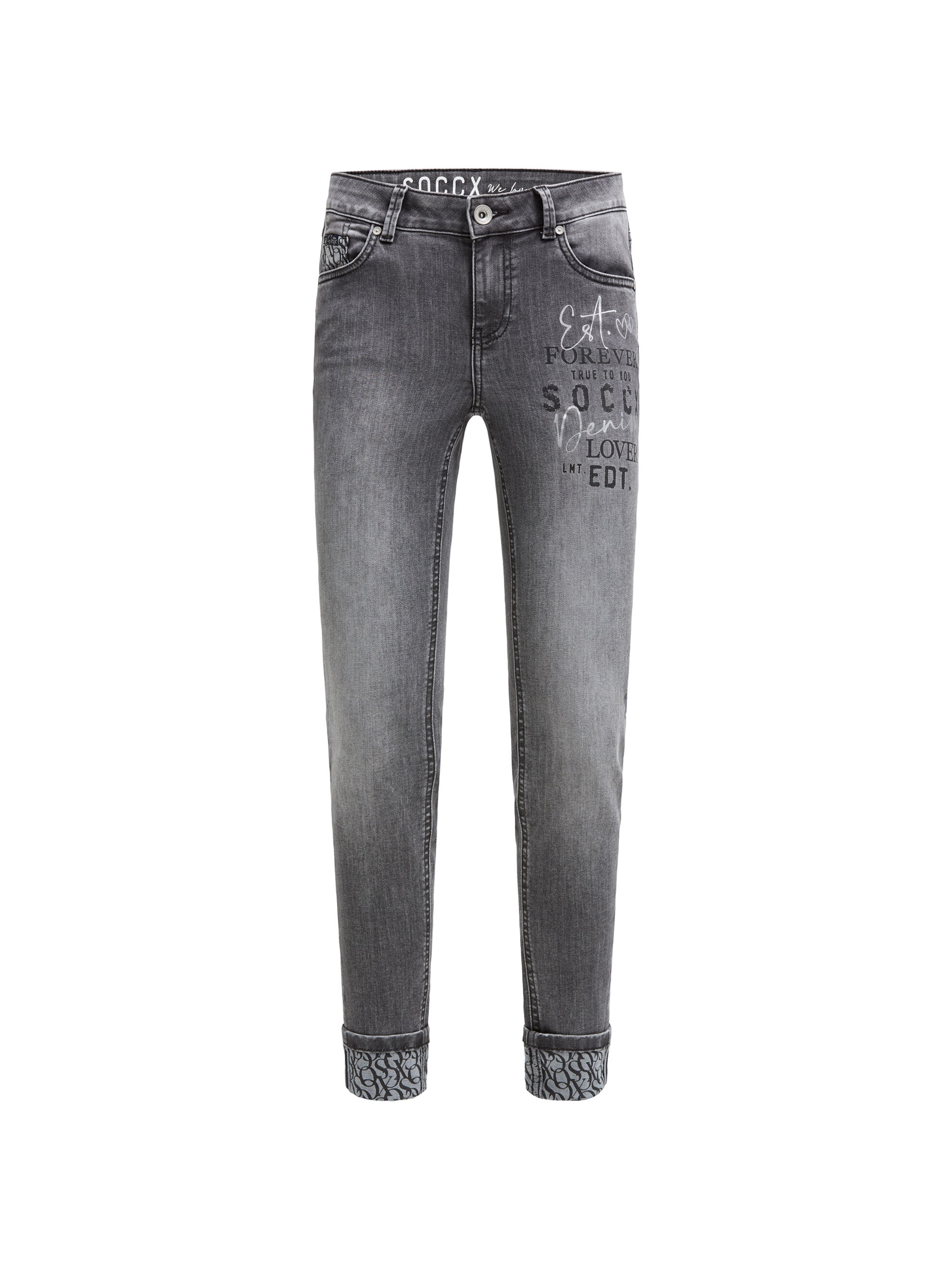 Soccx Slim fit Jeans in Grey: front