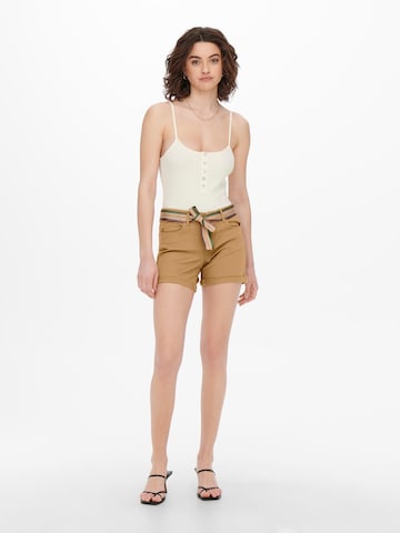 ONLY Slimfit Shorts 'CLAUDIA' in Braun