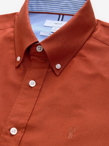 Next Slim fit Button Up Shirt in Red