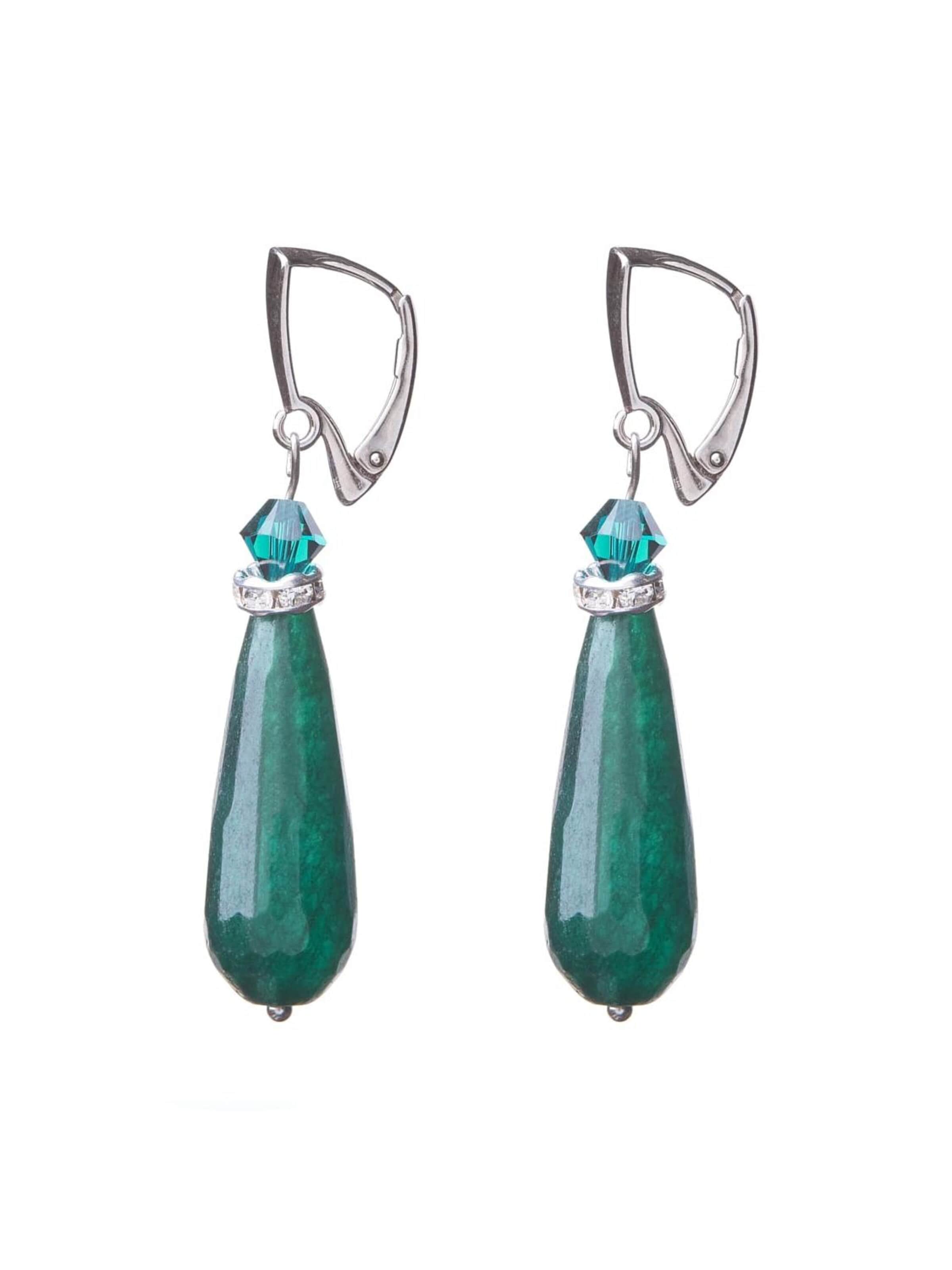 THE GEM STORIES JEWELRY Örhängen 'Emerald Whisper Earrings' i grön: framsida