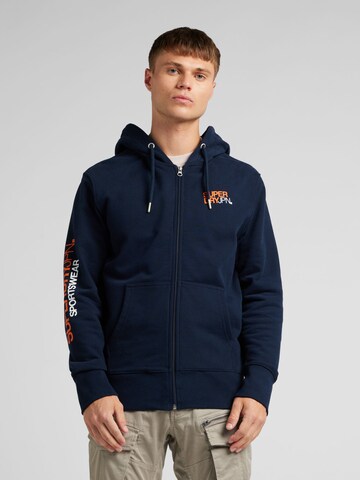 Superdry Sweatjacke in Blau: Vorderseite