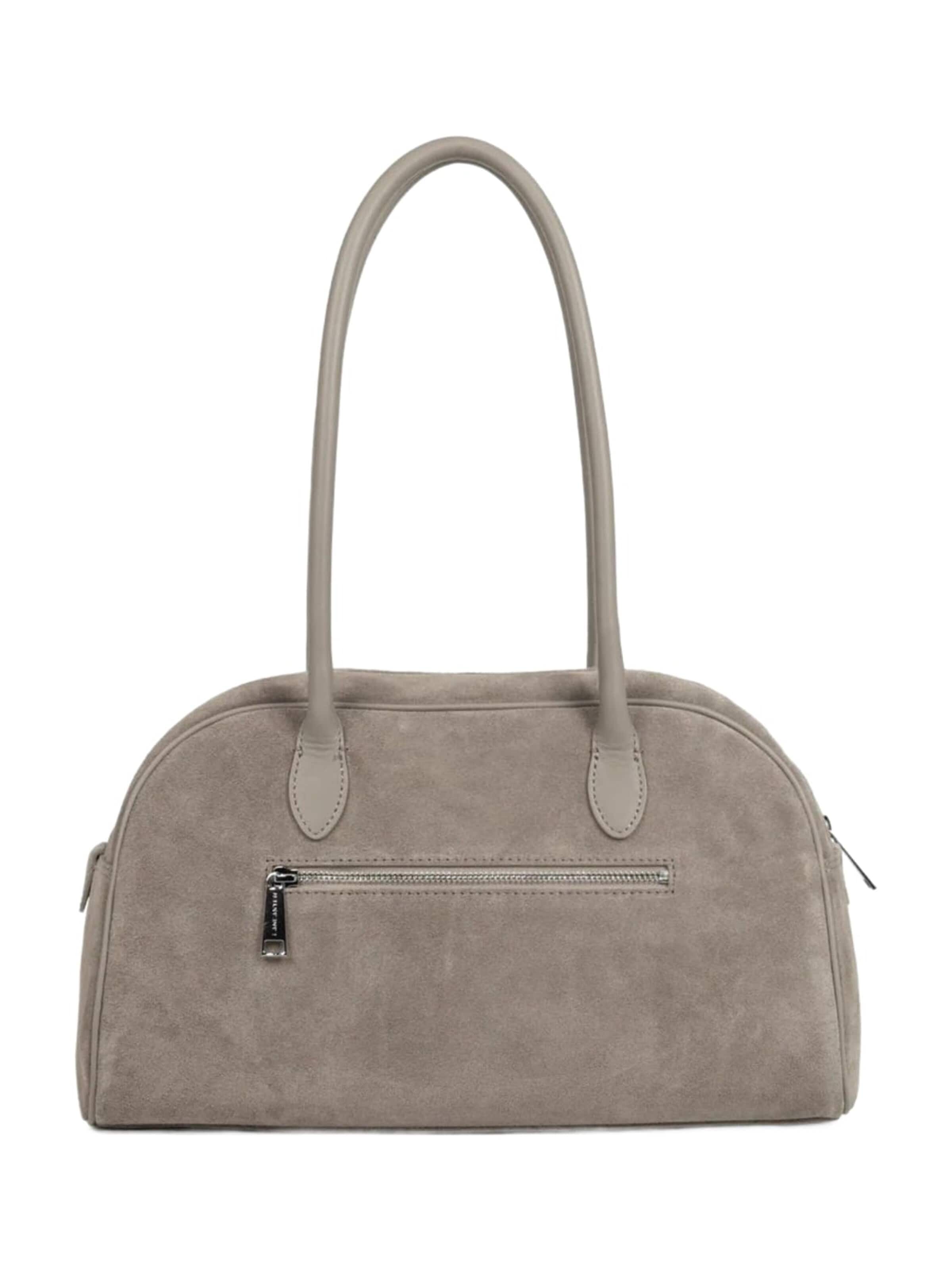 Sac bandoulière 'Lancaster Sac cabas épaule Zippé Suède Galet Fonce' LANCASTER Paris en gris