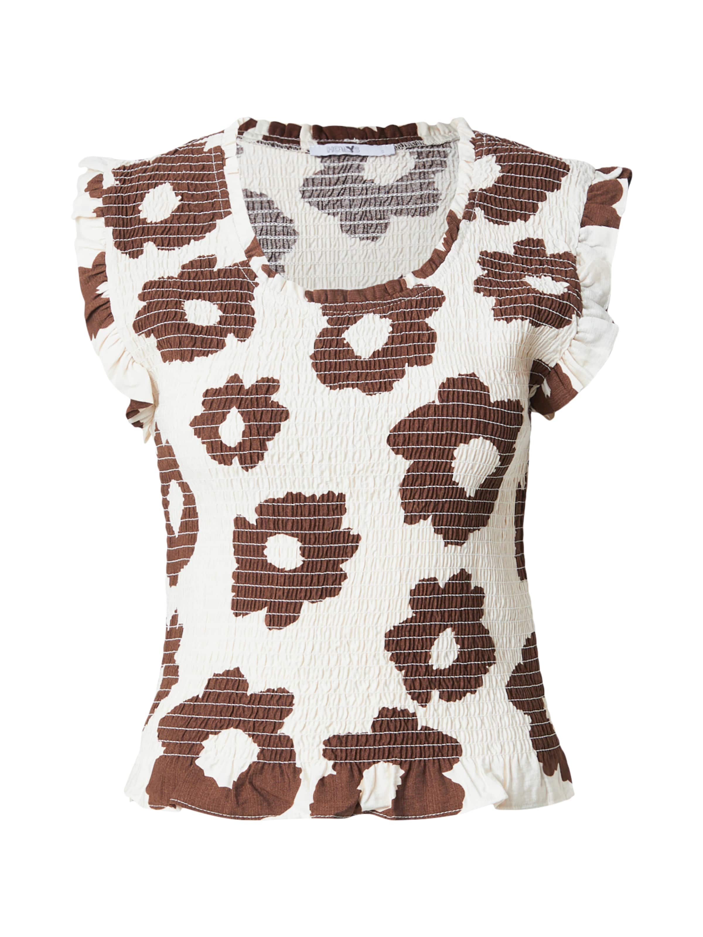 Hailys Top 'Je44tte' in XS in de kleur Chocoladebruin / Wit, Productweergave