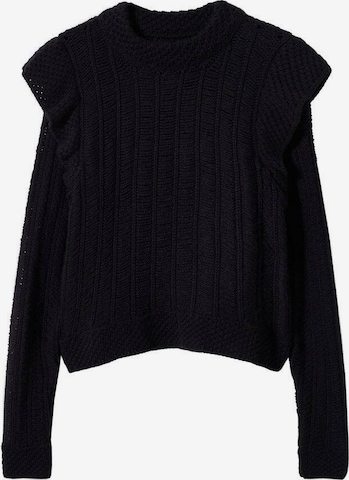 Pull-over 'volado' MANGO en noir : devant