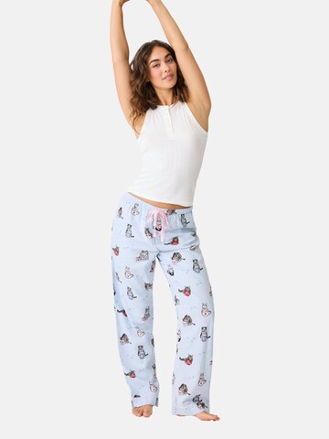 PJ Salvage Pyjamabroek ' Flannels ' in Blauw