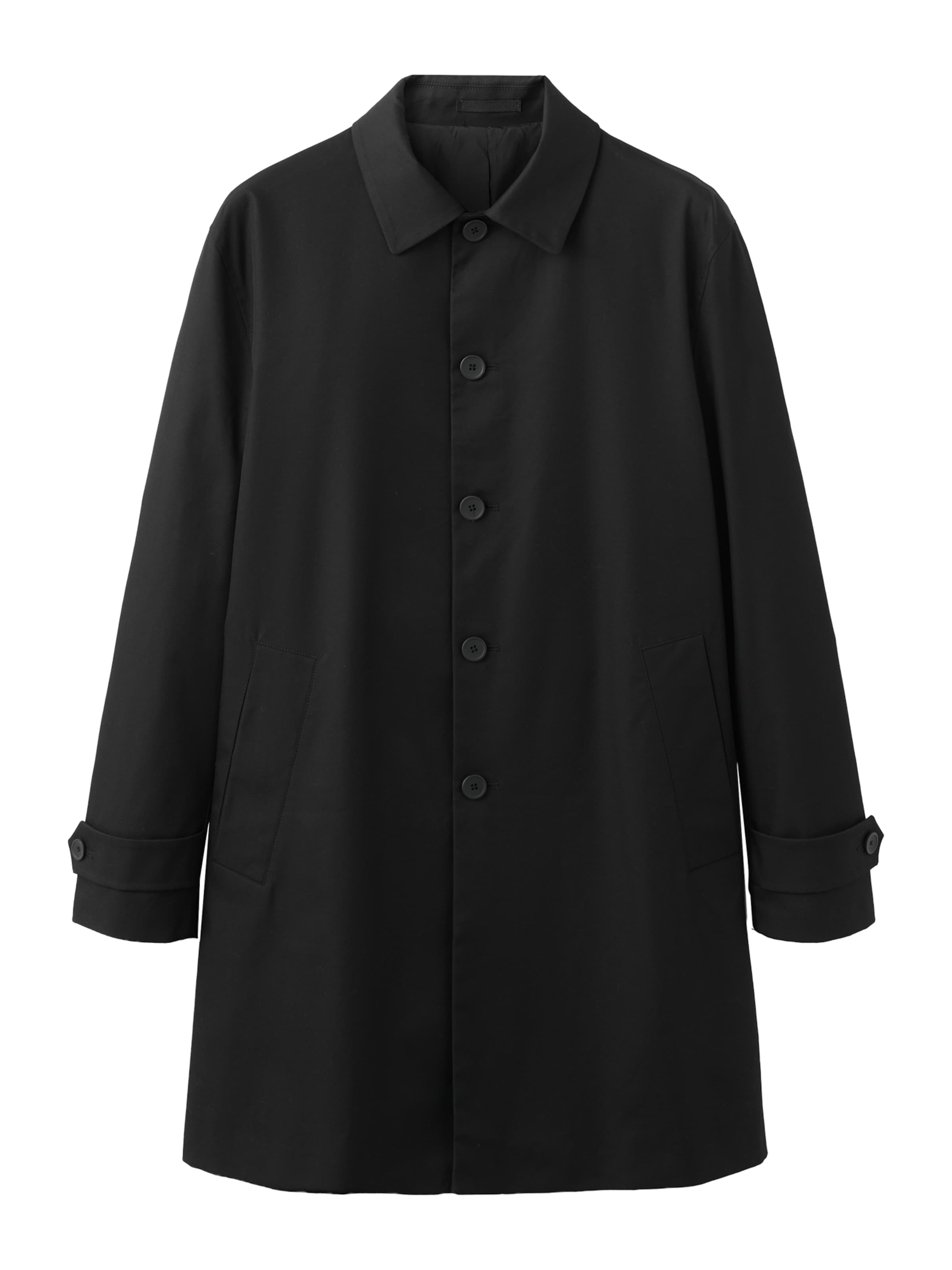 Palton de primăvară-toamnă 'Chayton' de la MANGO MAN pe negru: față