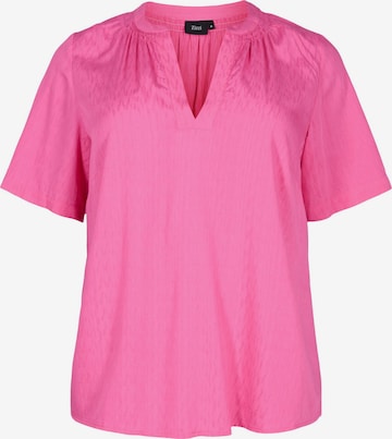 Camicia da donna 'MARLEY' di Zizzi in rosa: frontale