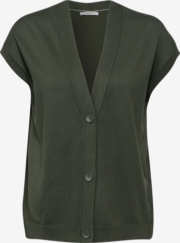 CECIL Knitted Vest in Green: front