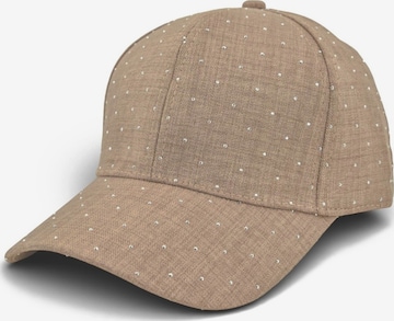 styleBREAKER Cap 'Baseball Cap Strass Glitzer Steine' in Brown: front