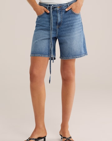 WE Fashion Wide leg Jeans in Blauw: voorkant