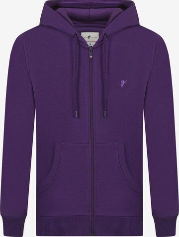 DENIM CULTURE Zip-Up Hoodie 'PEDRO' in Purple: front