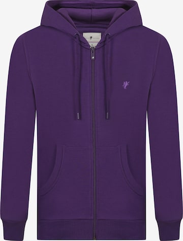 DENIM CULTURE Zip-Up Hoodie 'PEDRO' in Purple: front