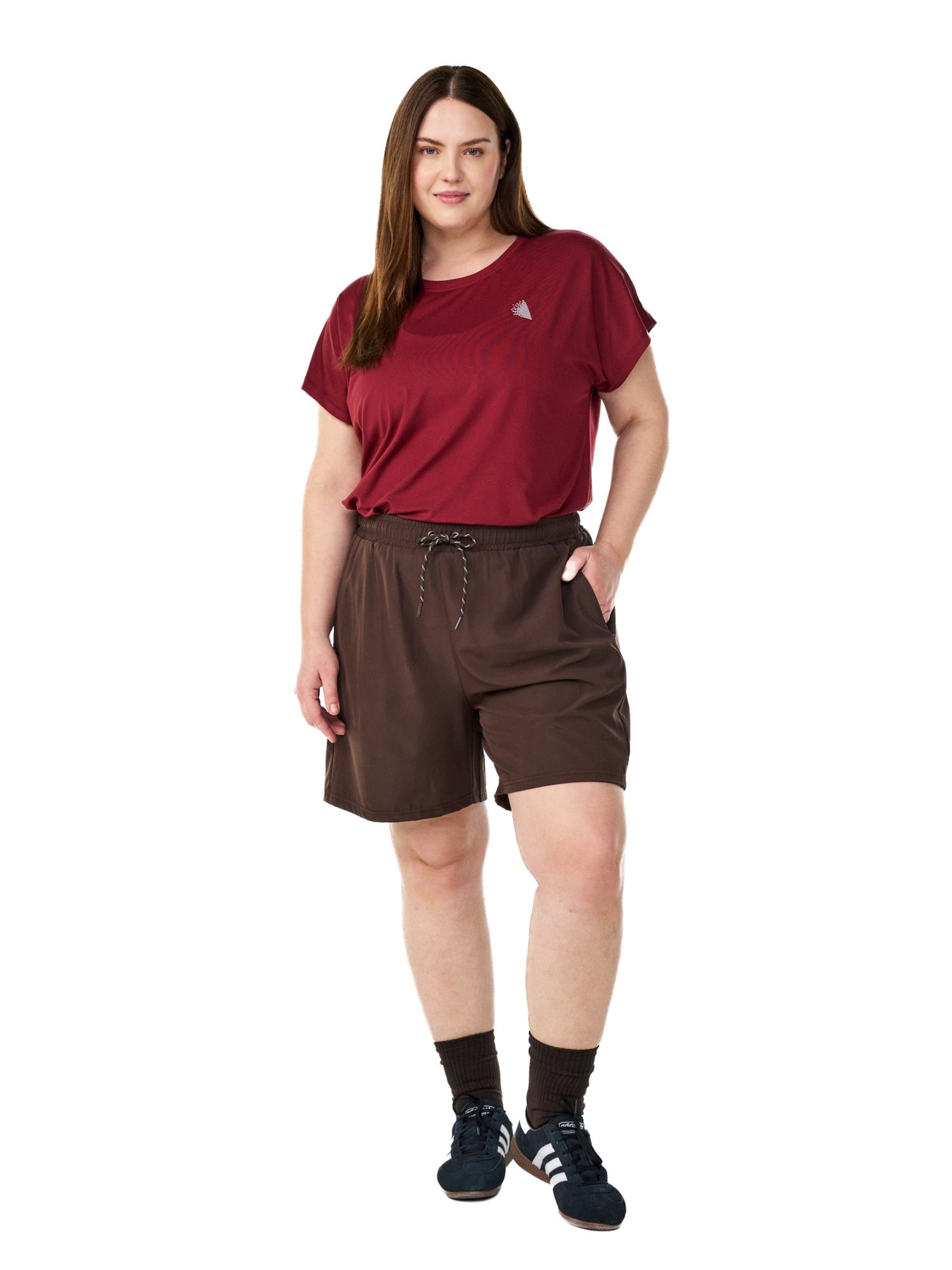 Zizzi Voľný strih Nohavice 'Cahavani' - Hnedá