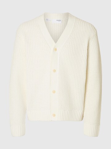 SELECTED Knit Cardigan in White: front