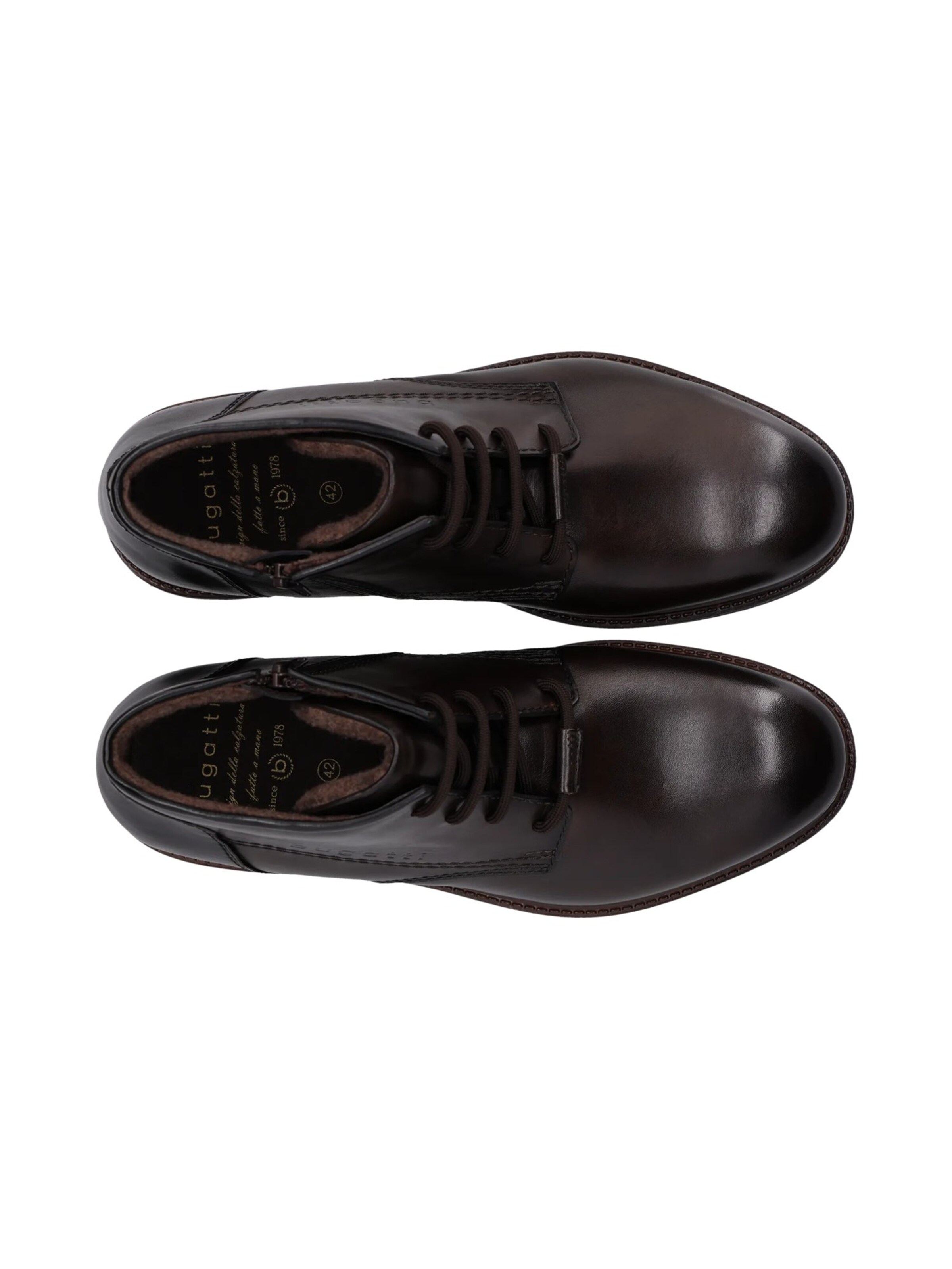 Boots stringati di bugatti in marrone