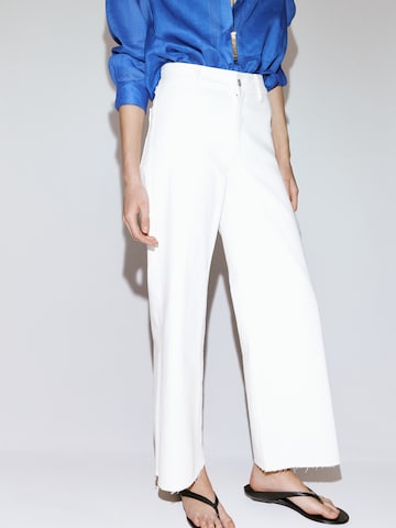 MANGO Wide leg Jeans 'CATHERIN' in White: front