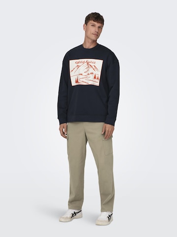 Only & Sons Sweatshirt 'Eli' in Blau