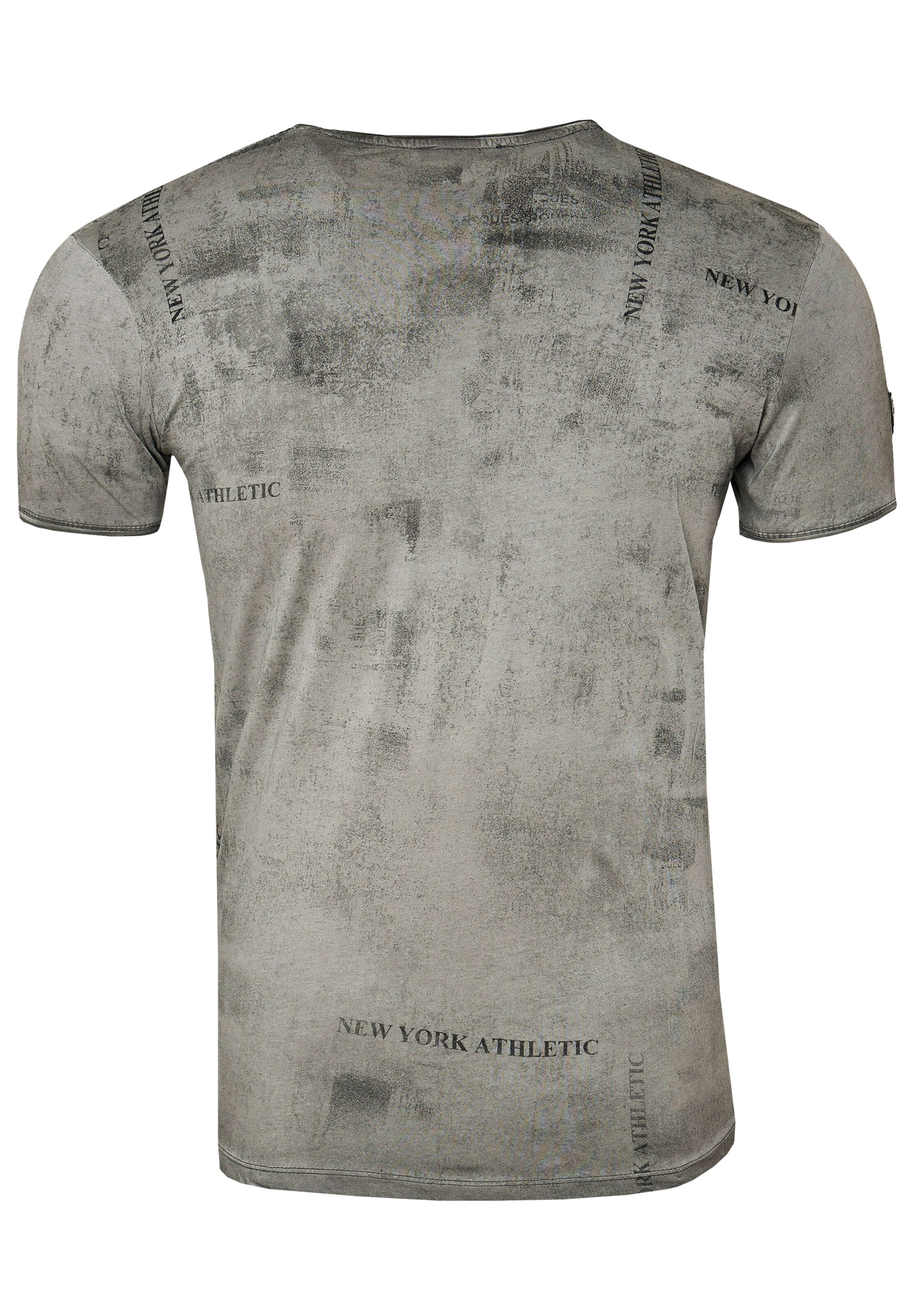 Rusty Neal T-Shirt mit lässigem Print in Grau