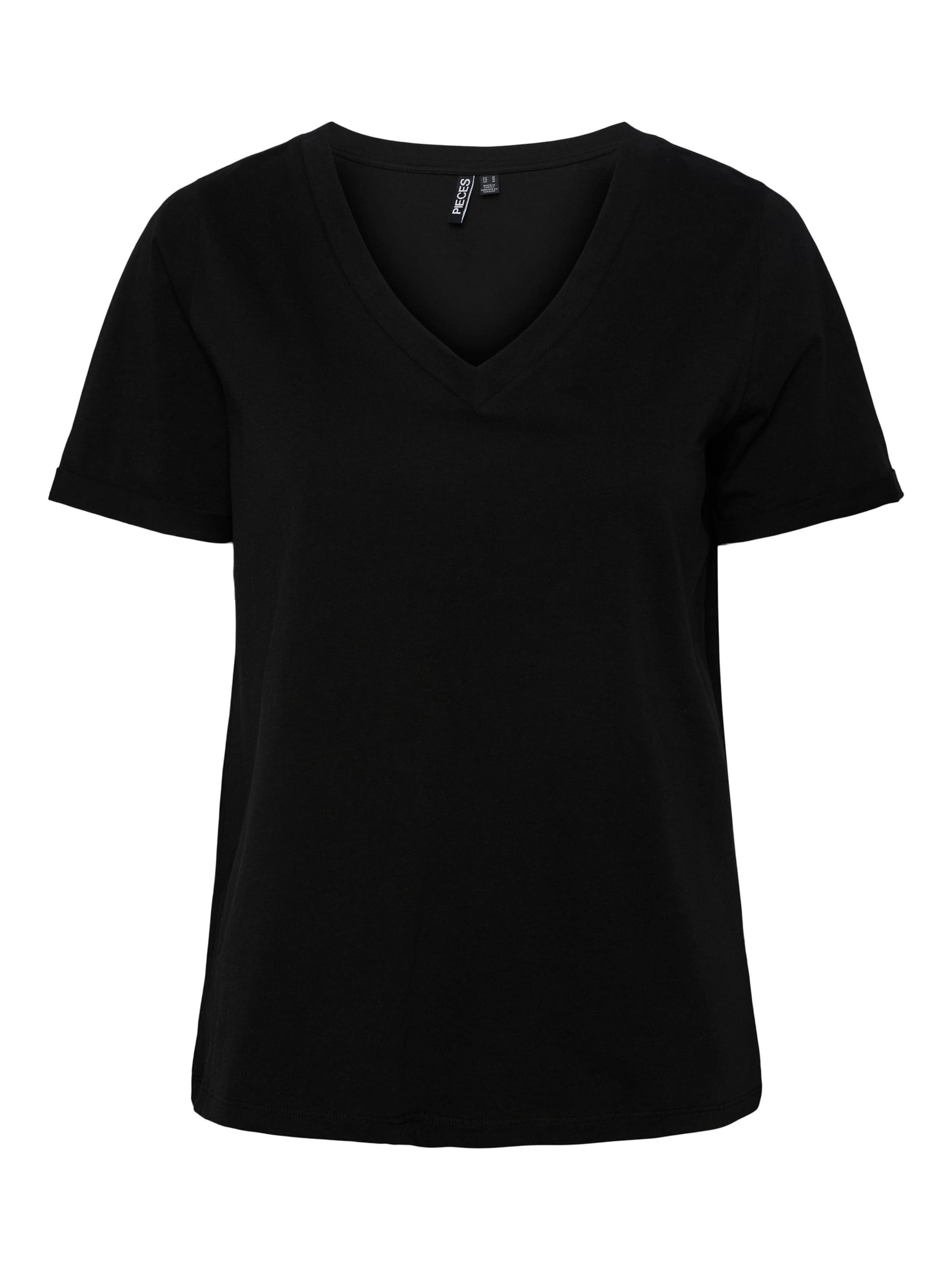 PIECES Koszulka 'Ria' w kolorze czarny: przód