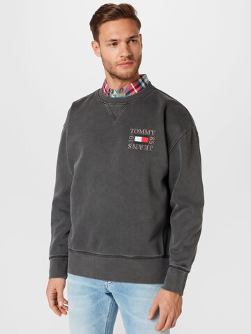 Tommy Jeans Sweatshirt 'Timeless' in Grijs: voorkant