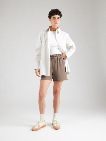 PIECES Regular Trousers 'PCANNA' in Brown