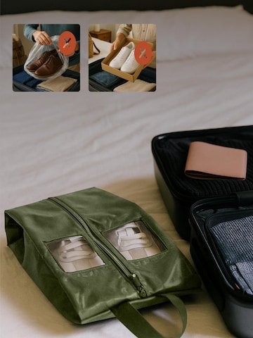 TRAVEL DUDE - Bolsa de viaje 'Schuhtaschen Set 2 Teilig aus recycelten Plastikflaschen, Schuhbeutel Organizer' en verde