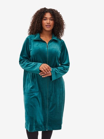 Zizzi Dressing Gown 'HELENA' in Green: front