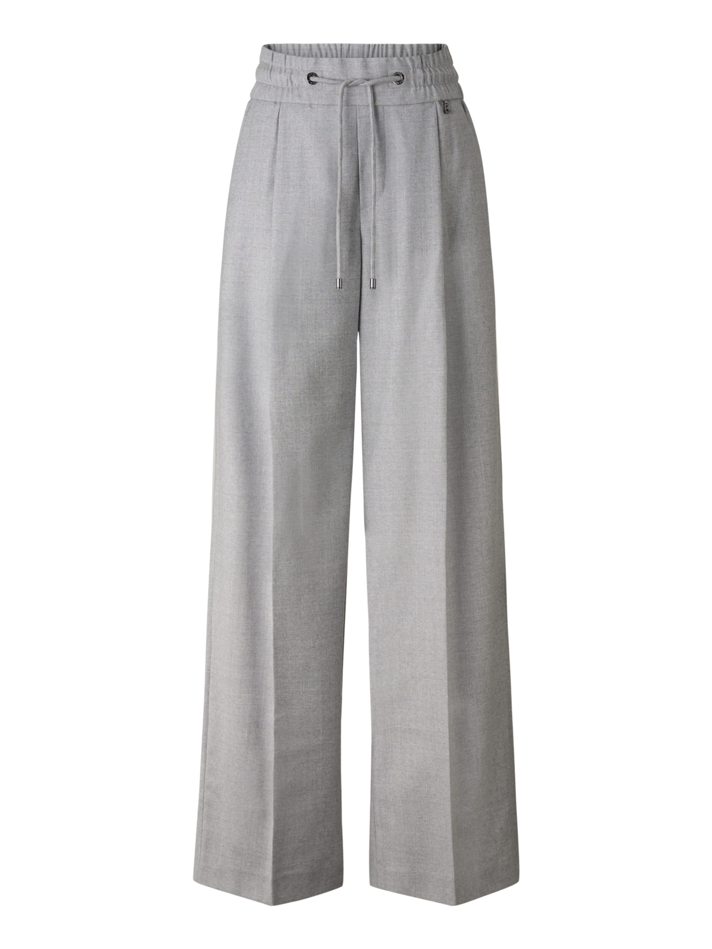 BOGNER Loose fit Pleat-Front Pants 'Ella' in Grey: front