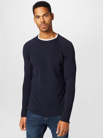 TOM TAILOR DENIM Sweater in Blue: front