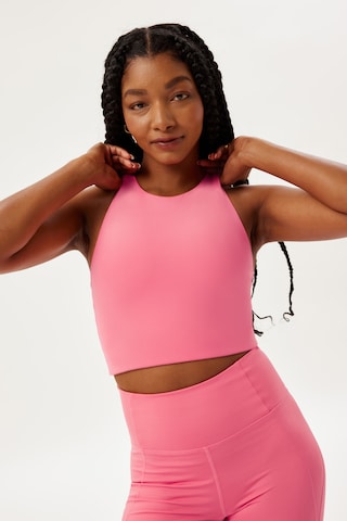 Girlfriend Collective Bustier Sport-BH 'Dylan' in Pink: predná strana