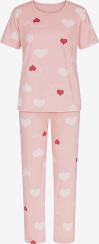 fashionshowcase Pyjama 'HEARTSTRIPE' in Pink: Vorderseite