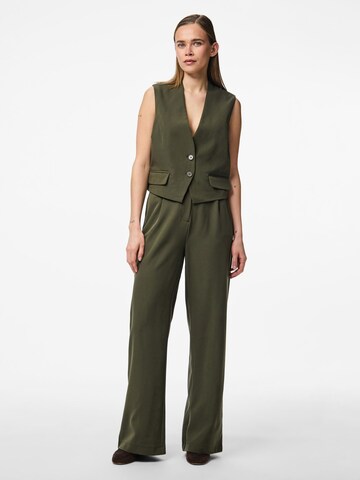 Wide Leg Pantalon à pince PIECES en vert