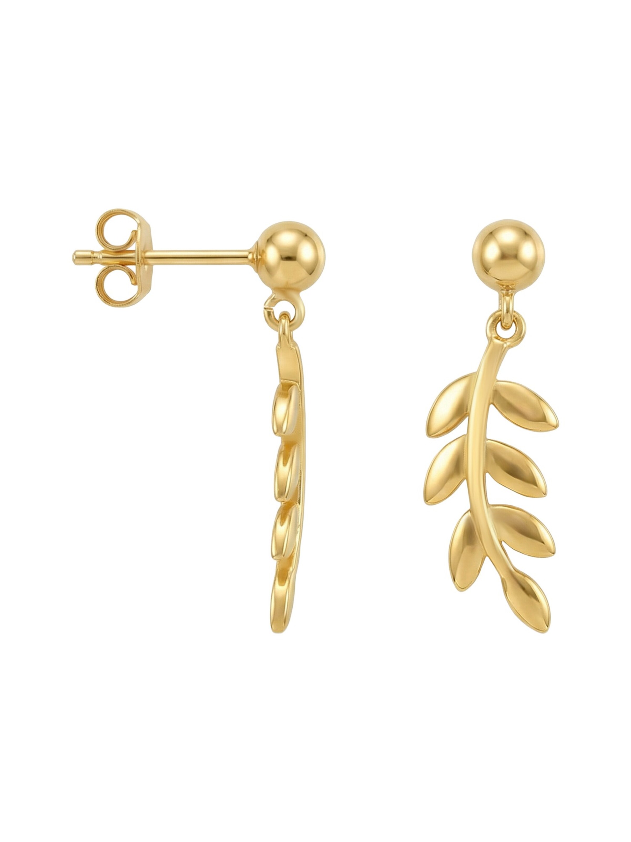 Sofia Milani Ohrringe 'Leaf'‌‌‌‌ in Gold: Vorderseite