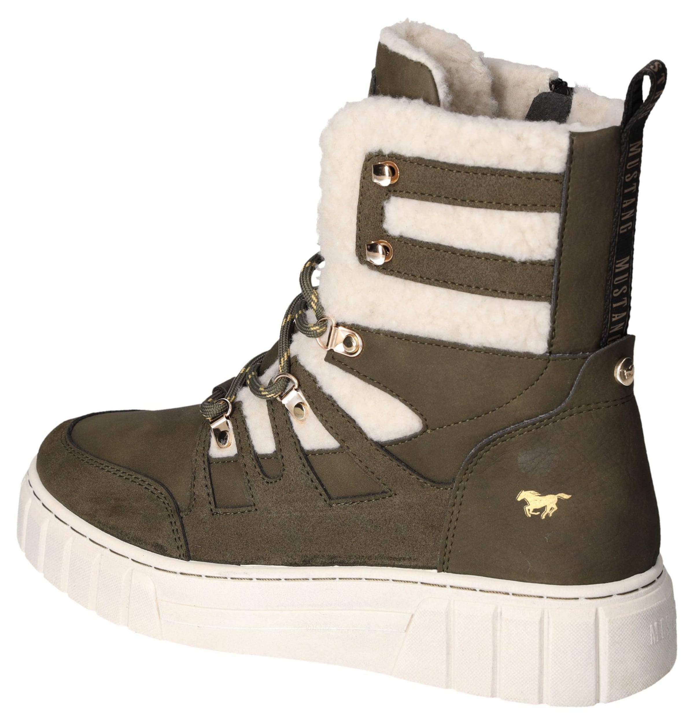 MUSTANG Schnürstiefelette in Grün