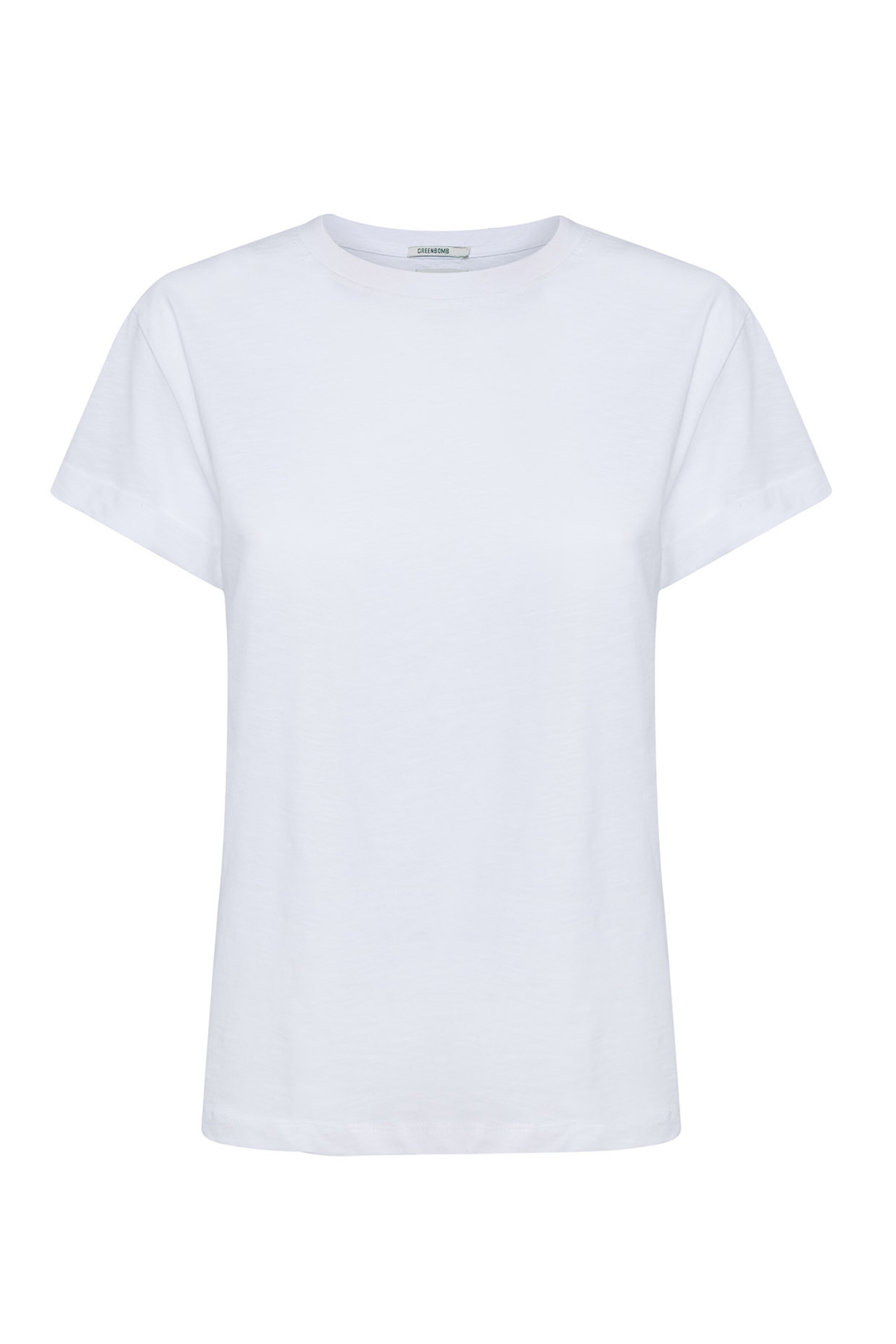 T-shirt 'Basic' GREENBOMB en blanc : devant